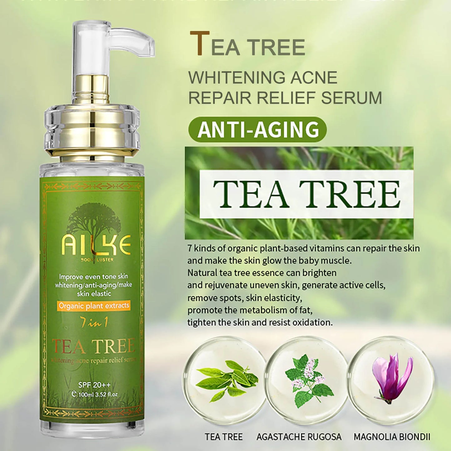 AILKE Hydrating & Brightening Serum for Dark Spots, Fine Lines and Wrinkles, With Collagen, Glutathione, For Face and Body Use