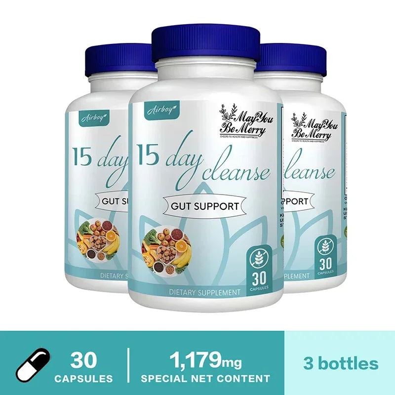 Gut and Colon Cleanse & Detox for Weight Loss-15 Day Quick Cleanser - Capsules Supplement to Flush Toxins&Boost Energy for Adult