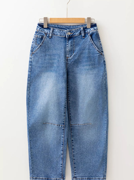 Seam Detail Loose Fit Cropped Jeans - Merit Sell