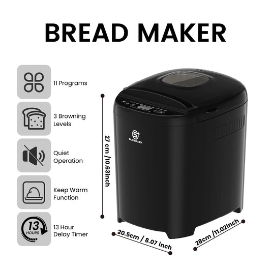 SUPERLEX 550W Power Bread Maker Multi Functions 11 Programs 3 Browing Levels Easy to Use Suitable Family 2026 Bread Machines