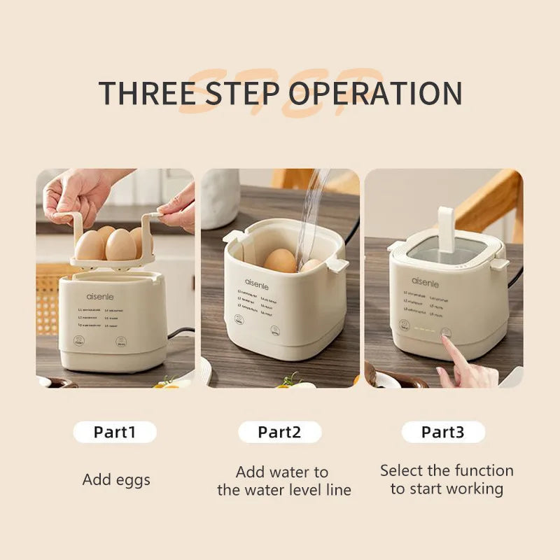 6 Eggs Boiler Steamer Multi Function Rapid Electric Egg Cooker Auto-Off Generic Omelette Cooking Tools Kitchen Utensil Breakfast