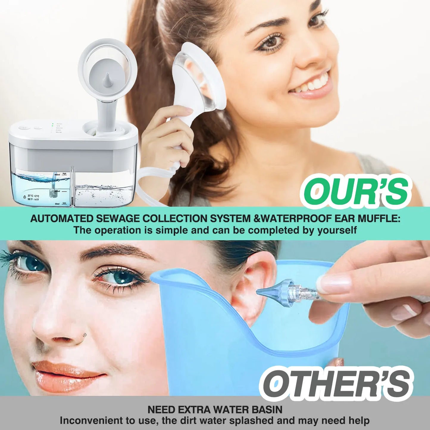 Electric Ear Water Cleaner For Adults Children Earwax Ear Wax Removal Irrigation System Ear Washer Cleaning Ear Cleaner Kit