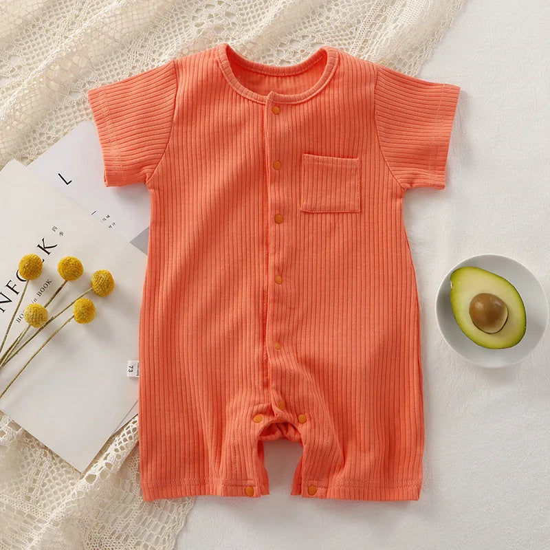 Unisex One-pieces 0 To 24 Months Clothes New born Short Sleeve Romper for Twins Boys Girls Cotton Summer Toddler Bodysuits  2023