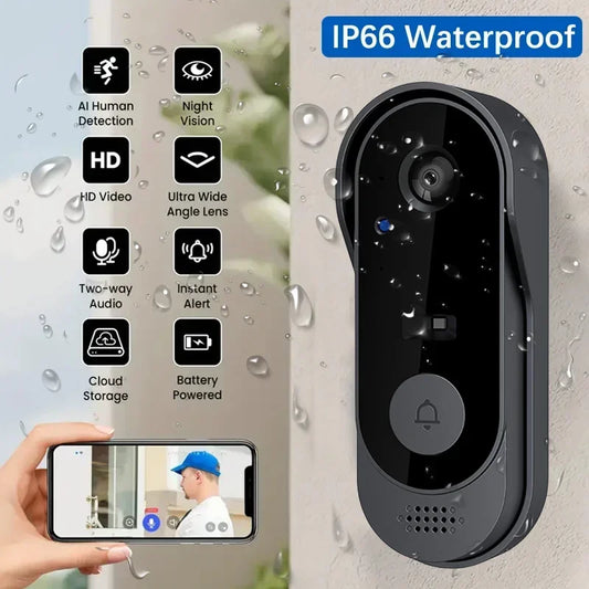 Video HD Wireless Waterproof Doorbell Camera, Night Vision & Voice Change Smart Home Security System Monitor Smart Life Merit Sell