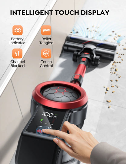 BUTURE 500W 50000Pa Powerful Cordless Vacuum Cleaner Wireless Handheld For Home Appliance with Touch Screen 55 Min Runtime