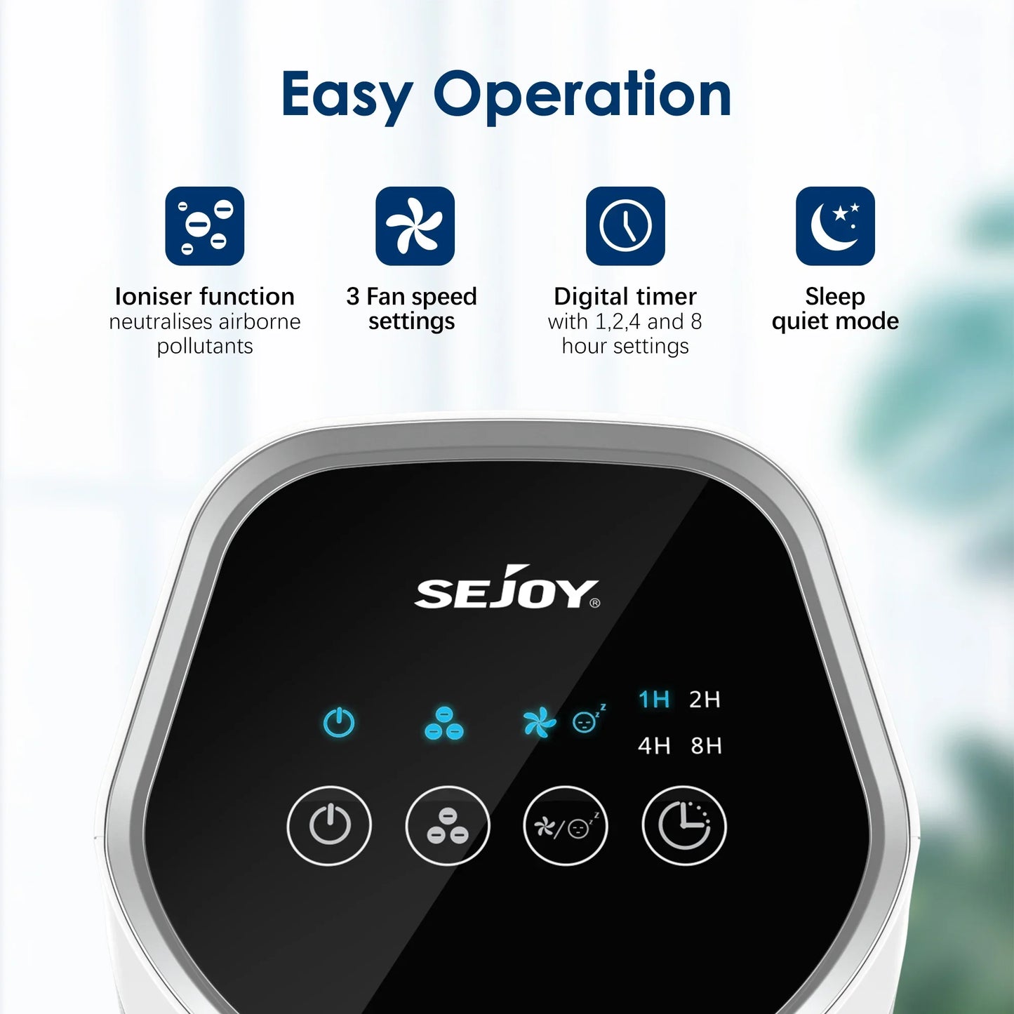 Sejoy 25W HEPA Air Purifiers For Bedroom 200 sq.ft Portable Air Cleaner For Smoke Pollen Hair Smell Air Purifier with Sleep Mode - Merit Sell