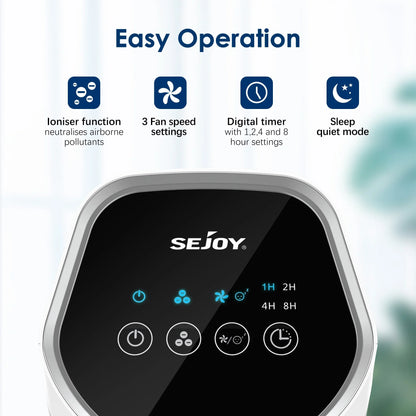 Sejoy 25W HEPA Air Purifiers For Bedroom 200 sq.ft Portable Air Cleaner For Smoke Pollen Hair Smell Air Purifier with Sleep Mode - Merit Sell