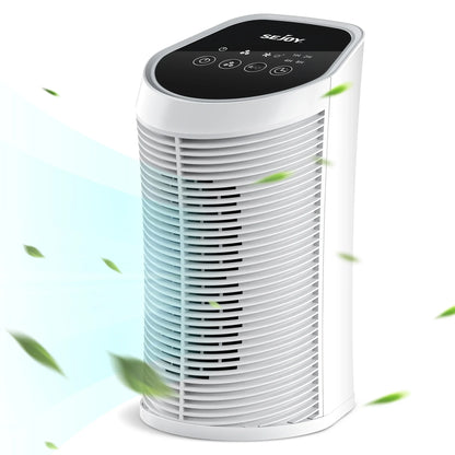 Sejoy 25W HEPA Air Purifiers For Bedroom 200 sq.ft Portable Air Cleaner For Smoke Pollen Hair Smell Air Purifier with Sleep Mode - Merit Sell