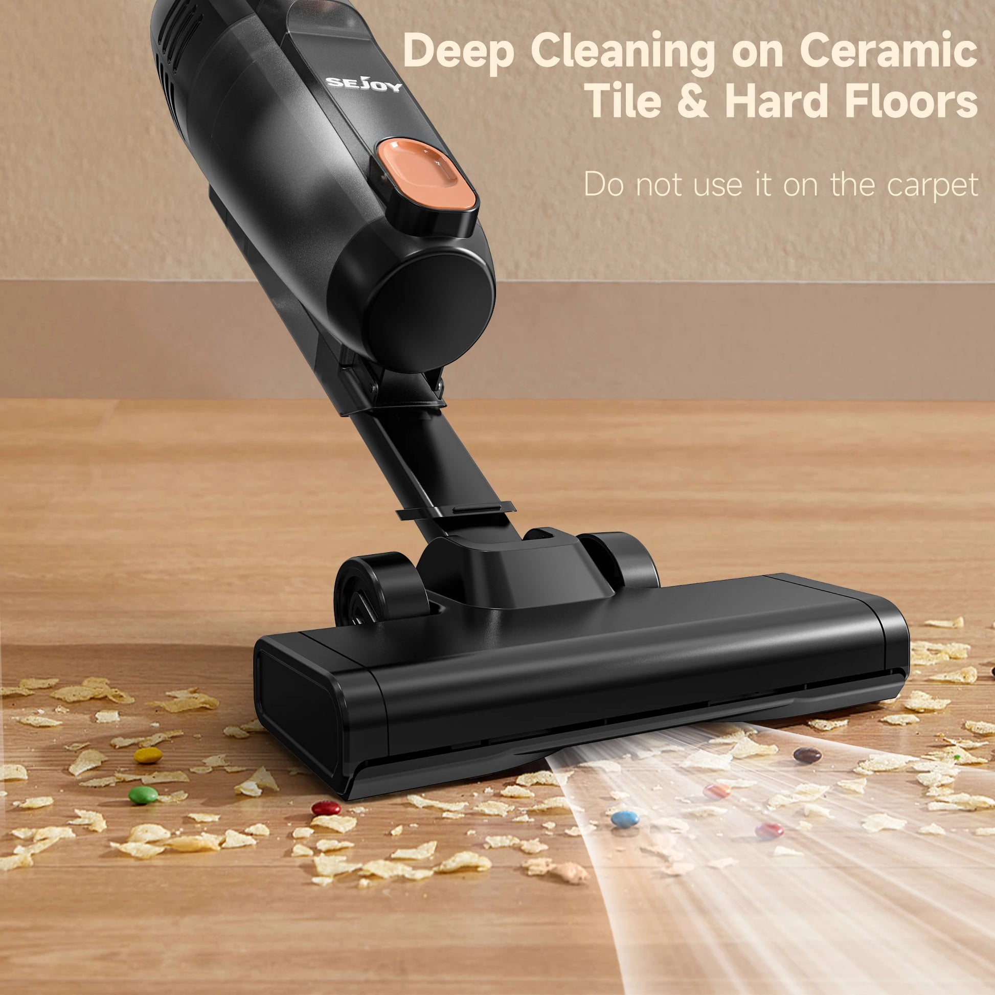 Sejoy Stick Vacuum Cleaner with HEPA Filters 15KPa 600W 2-in-1 Lightweight Corded Vac with Handheld Stick Vac for Home Car - Merit Sell