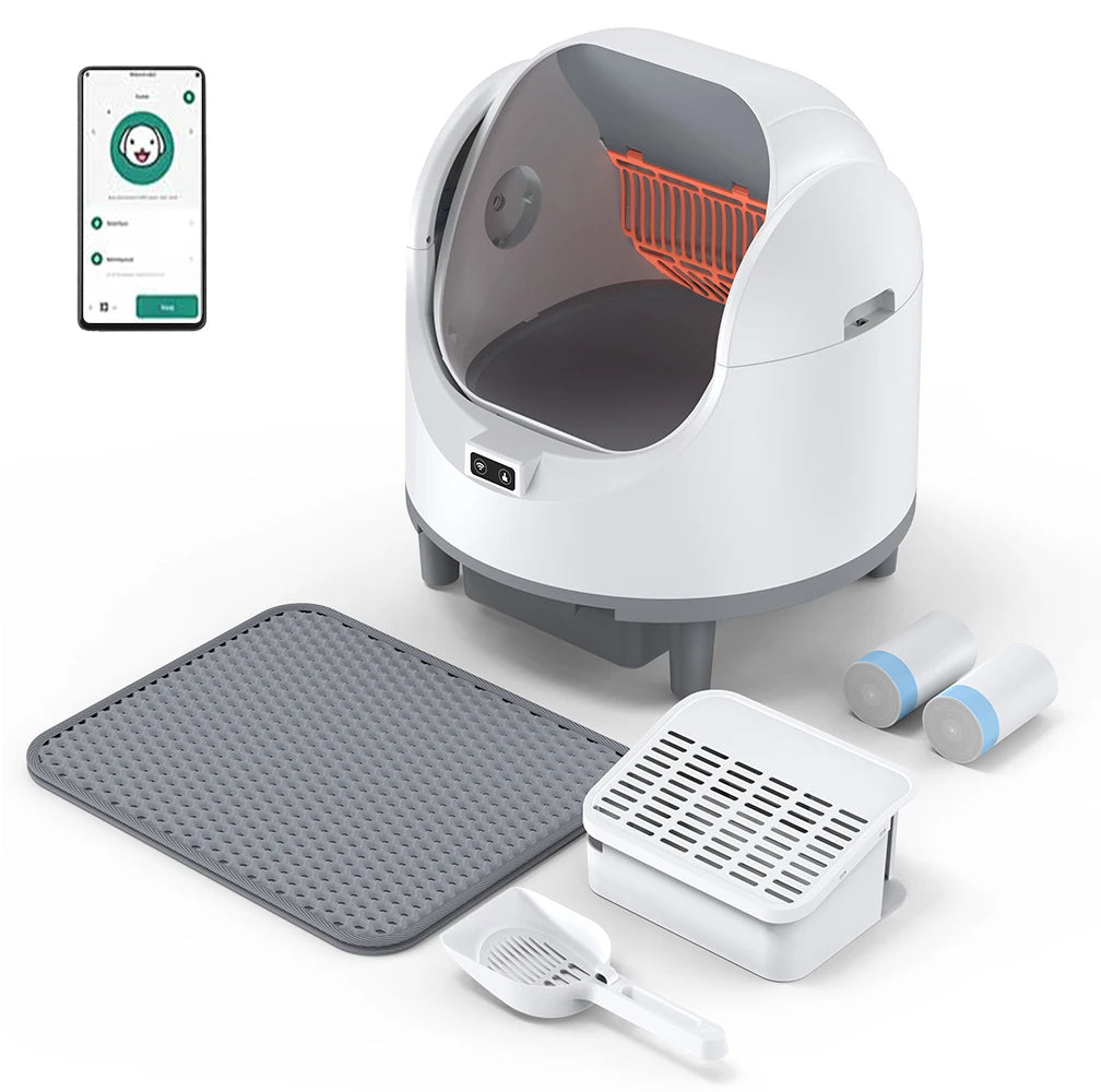 Self-Cleaning Cat Litter Box Easy to Clean Smart Cat Toilet with Cat Litter Mat Automatic Cat Litter Box By WIFI Control - Merit Sell