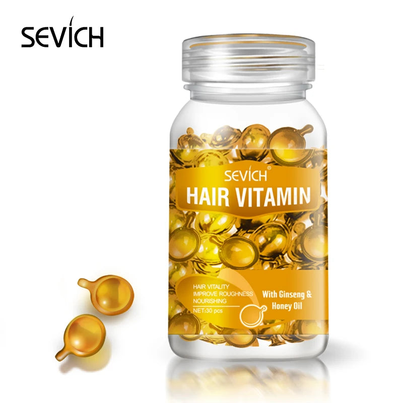 Sevich Smooth Silky Hair Vitamin Capsule Keratin Complex Oil Hair Care Repair Damaged Hair Serum Anti-Loss Moroccan Hair Oil - Merit Sell