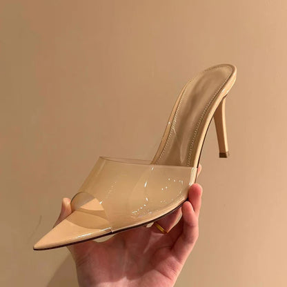 Sexy High Heels Women Slippers Designer Heeled Sandals Woman Shoes Summer 2025 Brand Home Slides Elegant Flip Flops Sandalias - Merit Sell