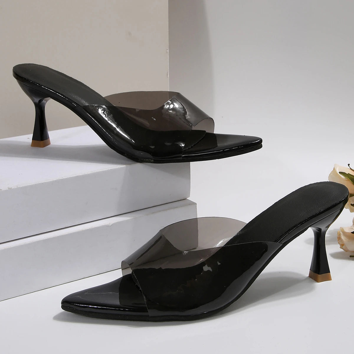 Sexy High Heels Women Slippers Designer Heeled Sandals Woman Shoes Summer 2025 Brand Home Slides Elegant Flip Flops Sandalias - Merit Sell