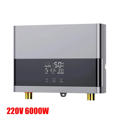 110V/220V Instant Water Heater Bathroom Kitchen Wall Mounted Electric Water Heater with Remote Control LCD Temperature Display