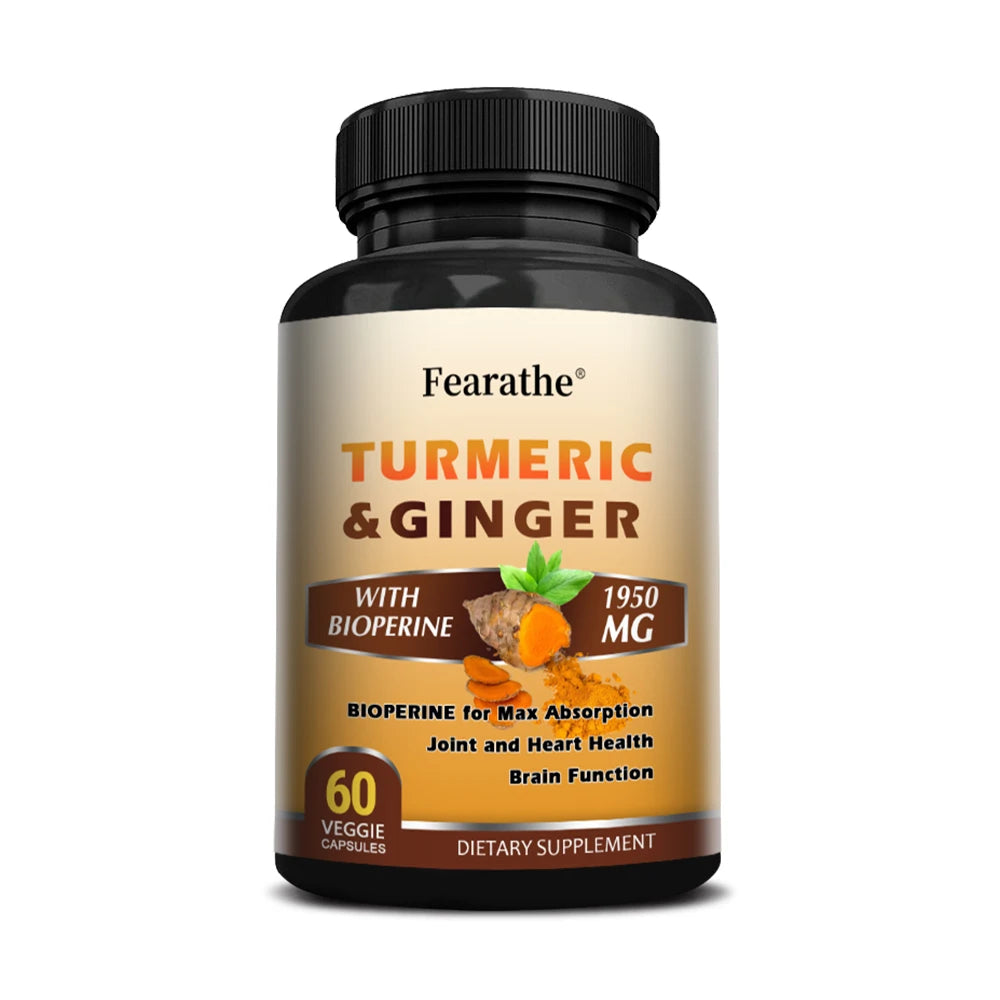Organic Turmeric Curcumin 1500mg Capsules with Ginger & Black Pepper, Support Joint, Muscle, Digestive & Immune Wellness