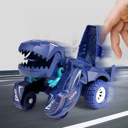 Transforming Toys Deformation Toy Inertial Sliding Dino Car Dinosaur Transform Car Toy Automatic Transformer Toy for KidsToddler