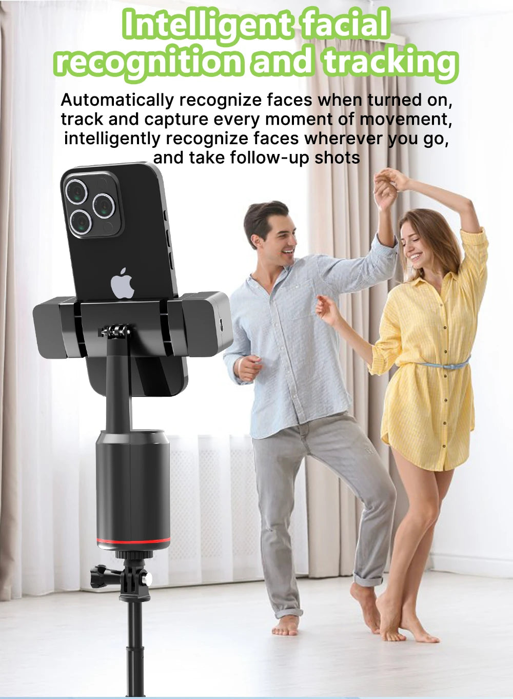360° Auto Face Tracking Tripod For Live Video Vlog Facial Recognition Tracking Gimbal For Phone Remote Control