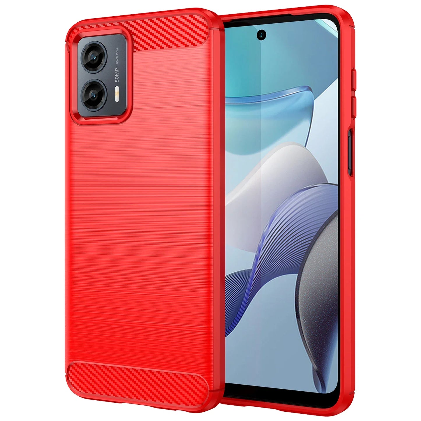Carbon Fiber Texture TPU Case for Motorola Moto E13 E22 E22i E32 Edge 40 Neo 30 Fusion Shockproof Protective Cover Funda
