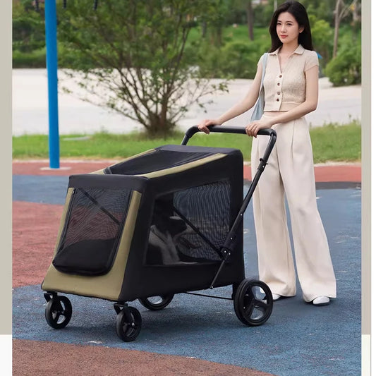Portable Foldable Multi-functional Scooter for Large Dog Pet Carts Elderly Dog Walkers Convenient Multiple Pet Transport Merit Sell