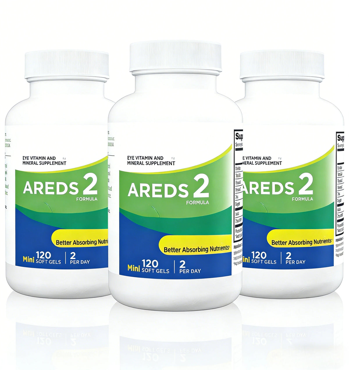 AREDS 2 Eye Vitamins Lutein and Zeaxanthin Supplement with Vitamin C, Vitamin E, Zinc, and Copper, 120 Softgels (Minigels)