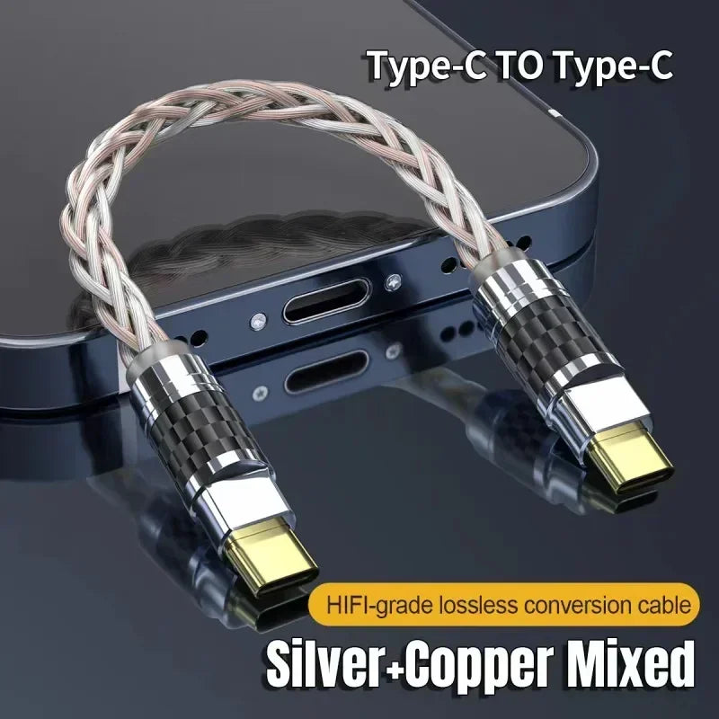 Hifi OTG Audio Converter Type C Micro USB Headphone Adapter 4N Pure Silver Wire Amplifier Sound Card USB C Data Cable Converters