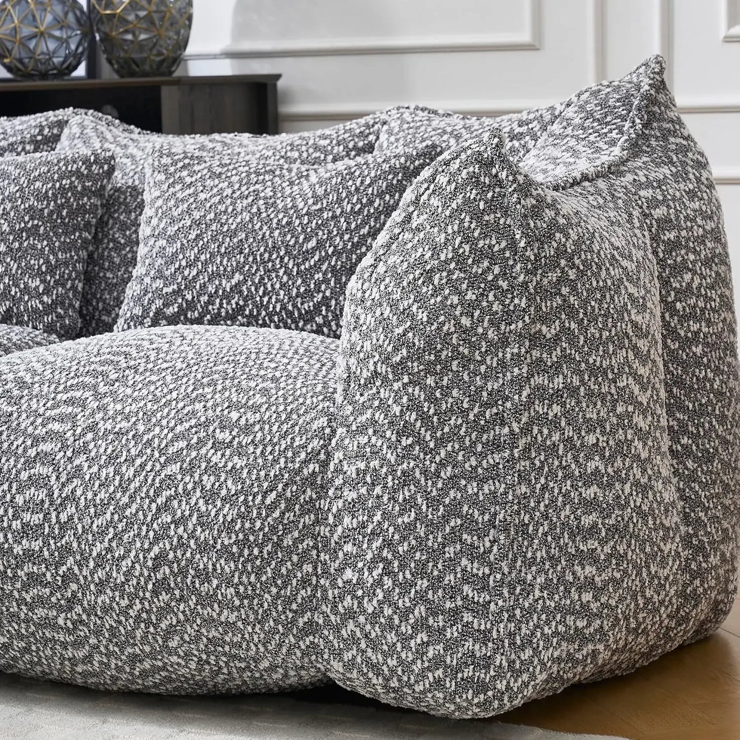 Soft Bean Bag Chair for Two with High Resilience Foam Core, Square Recliner Sofa for Living Room & Outdoor Terrace,, Customized