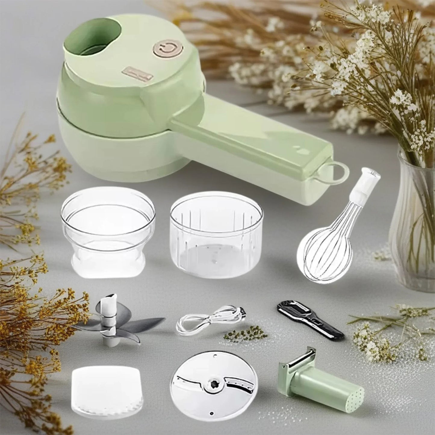 Professional 1PC Mini Food Processor - Wireless Electric Garlic Masher with Multi-Blade Chopping Function