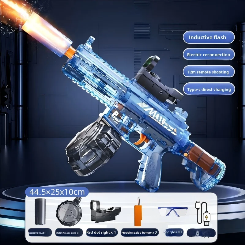 Kids Electric Water Gun with Sound & Lights - Tactical Assault Rifle Toy for Outdoor Games, Pool Beach Summer Fun Ages 8-12