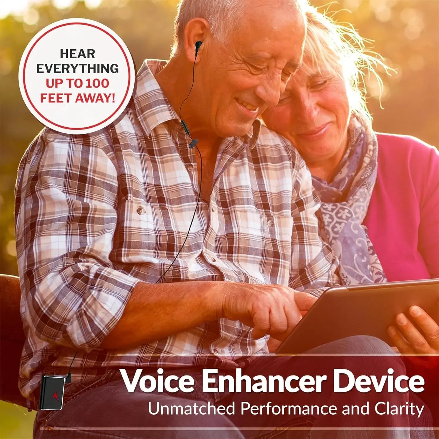 Pocket Hearing Aids - Speech Enhancer Devices and Personal Audio Amplifiers with 50dB Sound Gain and Ranges up to 100 Feet
