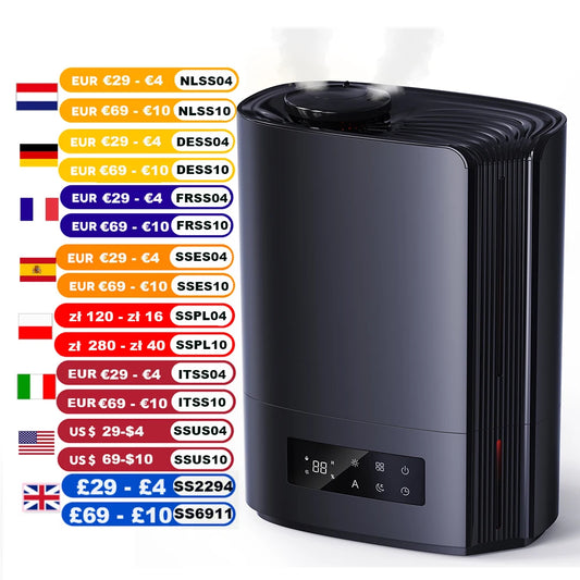 Ultrasonic Humidifier 6L 360° Adjustable Mist Direction 7 Color Light Aroma Fragrance for Bedroom,Children's Room,300 ml/h 3 Gea