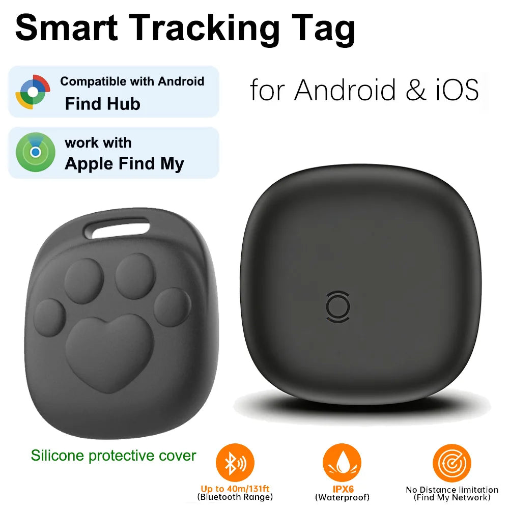 New Air Tag Tracker Dual System Bluetooth Smart Tag Compatible with Apple Find My IOS & Google Find Hub Android,80-100dB Alarm