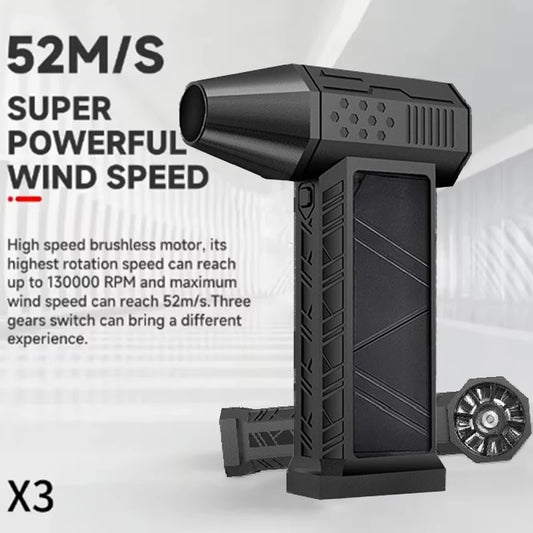 130000-120000PM Air Blower Turbo Jet Fan Electric Power Display Handheld Mini Dust Cleaner High Speed Duster Gun Cleaning Tool