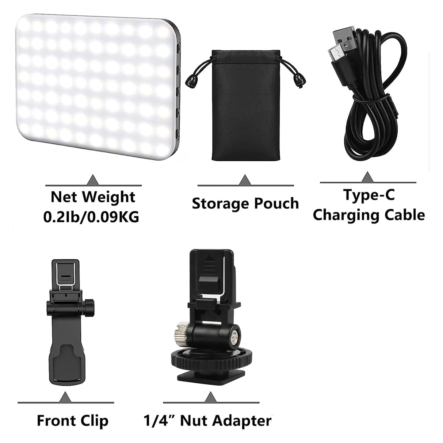 New Selfie Light, 60 LED Phone Light Fill Light 7 Modes Output Video Lamp Kit Dimmable 2500K-6500K Bi-Color Panel Light CRI 97+