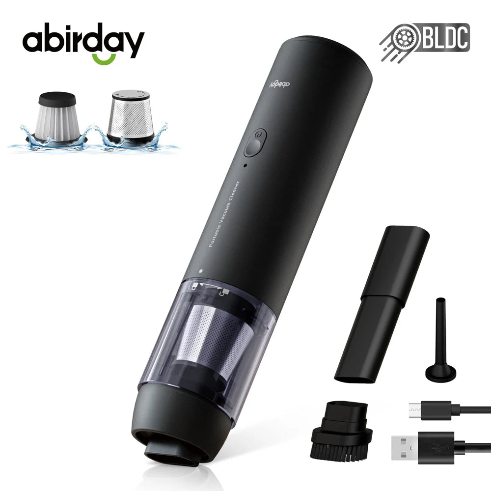 Brushless Cordless Handheld Vacuum Cleaner for Laptop & Car,Portable & Multifunctional,USB Rechargeable,Strong Suction,