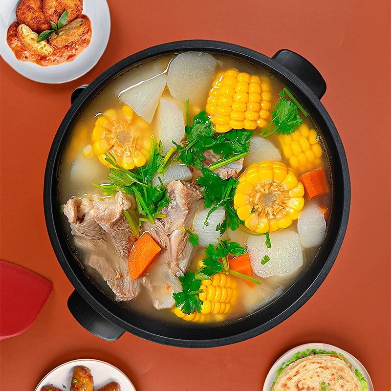 2.4L/4L Red Multicooker Single Layer Electric Pot 1-2 People Household Non-stick Pan Hot Pot Rice Cooker Cooking Appliances