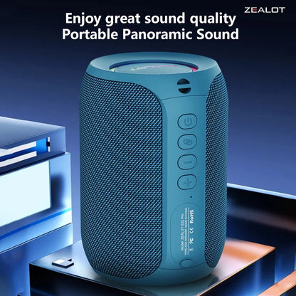 Zealot S32 Pro 15W Wireless Speakers, Featuring Wireless Connectivity,a 3600Mah Battery for 12 Hours of Loud Stereo Playtime.