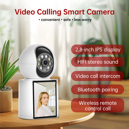 One-Key Call CCTV Camera Video Call Smart Wifi with 2.8 Inch IPS Screen 3MP Two-way Audio PTZ Surveillance Baby IP Camera Icsee - Merit Sell