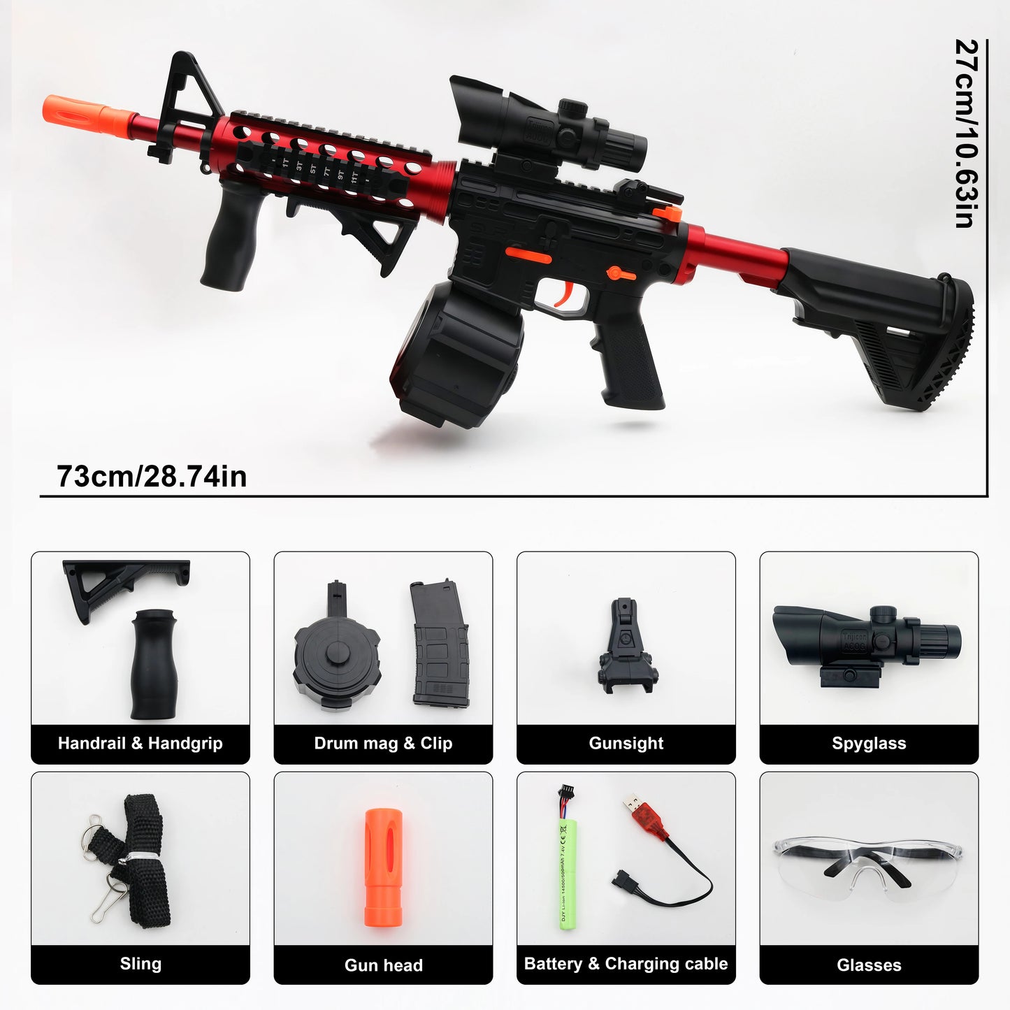 High-Performance Water Gel Ball Blaster,Electric Ball Blaster Toy Gun  - Safe Outdoor Fun for Kids & Adults(Bullets Excluded)