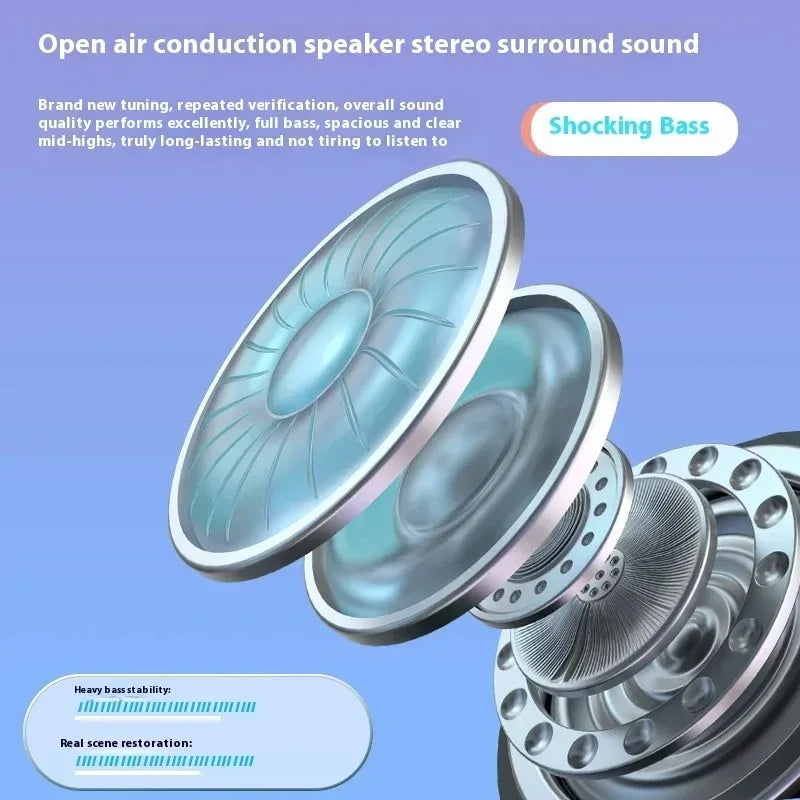 Open-Ear Air Conduction Earbuds Bluetooth Detachable Wireless Headphones with Built-in Mic Ideal for Sports Workouts Music Daily
