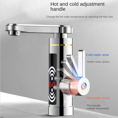 Instant Hot Water Heater Tap Fast Instantaneous Thermostat for Water Heater 3000w Electrical Faucet Temperature Display