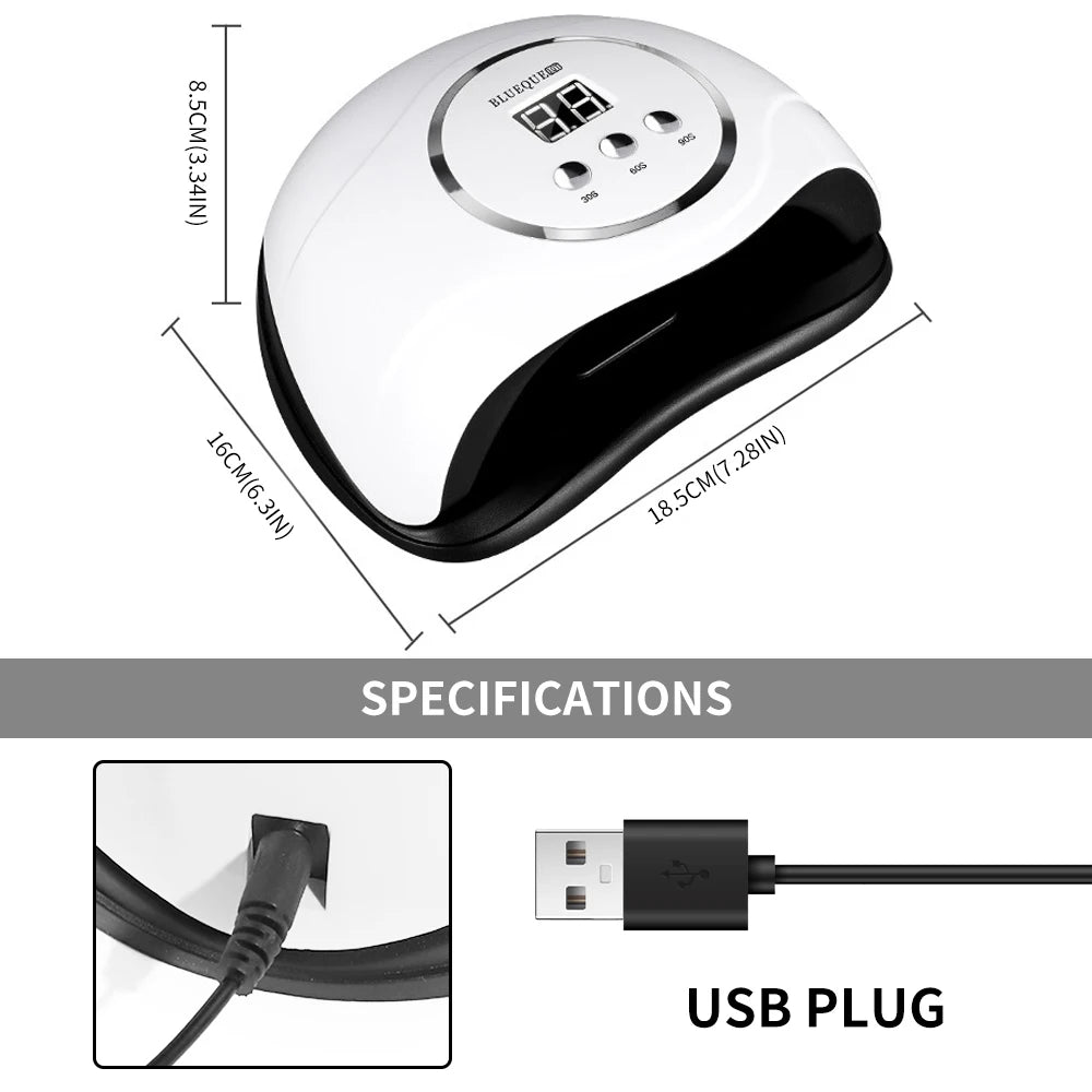 Professional Nail Lamp LED Manicure UV Lamp Nail Dryer for UV Gel LED Gel Nail Machine Smart Sensor USB Plug