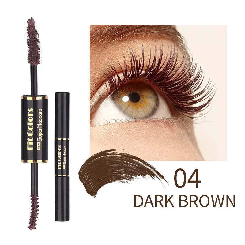 5Color Double Head Mascara Waterproof Fast Dry Eyelashes Curls Extension Make-Up Eyelashe Blue Purple Black White Coffee Mascara