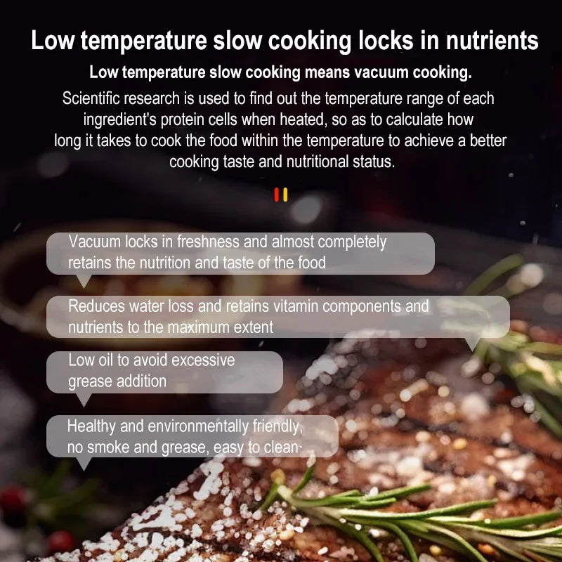 1100W Vacuum Sous Vide Cooker IPX7 Waterproof Electric Slow Cooker Immersion Circulator Accurate Cooking With Digital Display