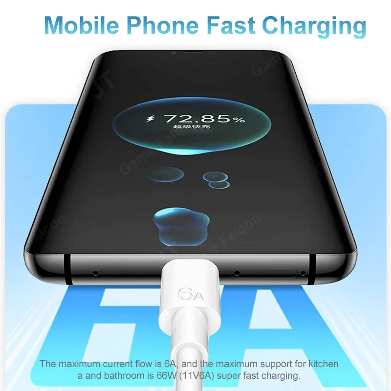 PD 66W Fast Charging Cable USB Type C Cable For iPhone 16 15 Pro Max Xiaomi 13 Huawei  P30 Notebook USB A to Type C Cable