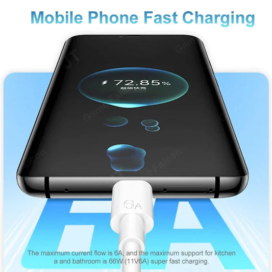 PD 66W Fast Charging Cable USB Type C Cable For iPhone 16 15 Pro Max Xiaomi 13 Huawei  P30 Notebook USB A to Type C Cable