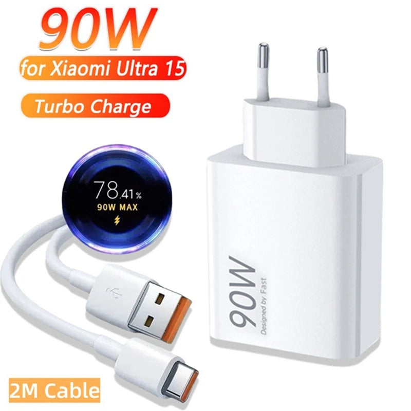 90w 6A Mobile Phone Charger Charging Head European And American Plug Adapter Fast Charging Head Suitable For Xiaomi Redmi