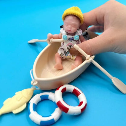3.15 Inch 8 cm Full Silicone Body Mini Reborn Girl Handmade Lifelike Bebe Reborn Doll