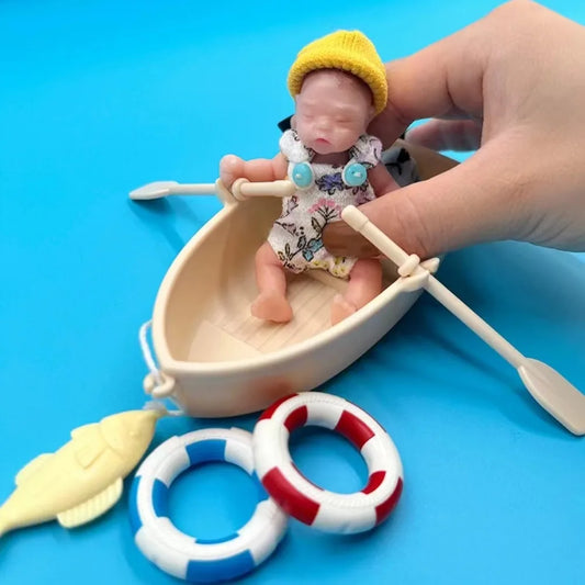 3.15 Inch 8 cm Full Silicone Body Mini Reborn Girl Handmade Lifelike Bebe Reborn Doll