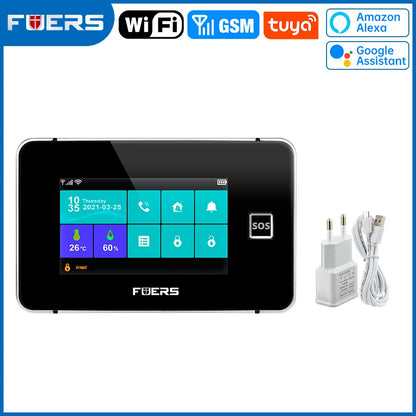 FUERS 4.3 Inch TFT Screen WiFi GSM Tuya Smart Home Security Alarm System G60B Temperature Humidity Display 433MHz Control Siren