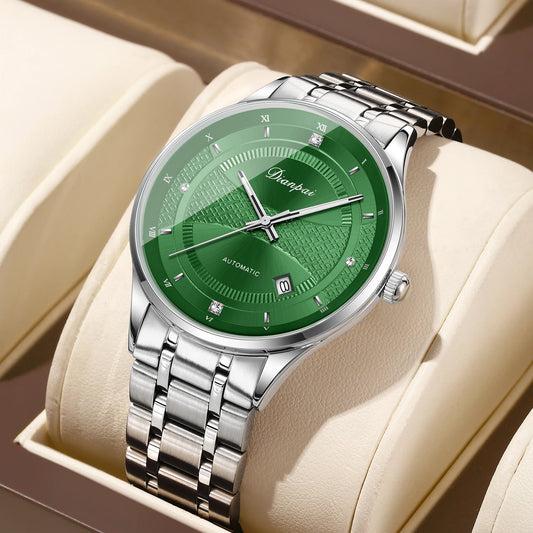 Dianpai New Men's Fully Automatic Mechanical Watch Stainless Steel Calendar Men's Night Light Waterproof Watch